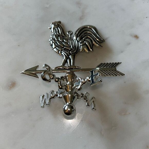 Lenox 2004 Williamsburg silver plated rooster ornament - Picture 1 of 4